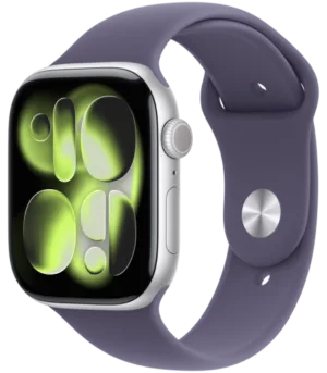 Apple Watch Series 11 GPS 46mm Silver Aluminium Case with Purple Fog Sport Band - M/L,Model A3333