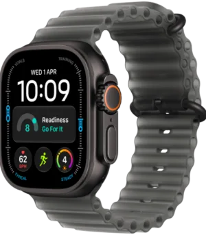 Apple Watch Ultra 4 GPS + Cellular 49mm Black Titanium Case with Translucent Black Ocean Band, Model A3579