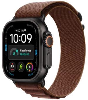 Apple Watch Ultra 4 GPS + Cellular 49mm Black Titanium Case with Burgundy Alpine Loop - M, Model A3579