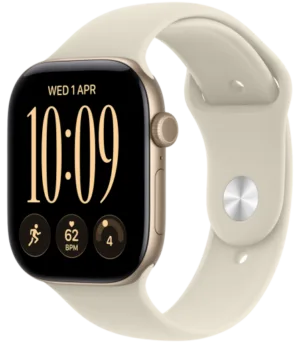 Apple Watch Series 12 GPS + Cellular 42mm Light Gold Aluminium Case with Sand Sport Band - S/M, Model A3582
