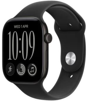 Apple Watch Series 12 GPS + Cellular 46mm Black Aluminium Case with Black Sport Band - M/L, Model A3587