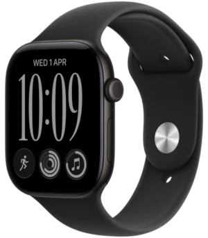Apple Watch Series 12 GPS 42mm Black Aluminium Case with Black Sport Band - S/M, Model A3581