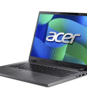 Acer TravelMateTMP214-55T-G2-TCO-79NZ 14" WUXGA IPS SlimBezel Touch Intel Core 7 processor 150U LTE 16 GB DDR5 512GB PCIe NVMe SSD Micro SD card reader WIFI6E+BT FPR FHD IR camera 53Wh Li-ion battery 65W TypeC Smart Card Reader Windows 11 Pro 3 Years On Site Steel Gray