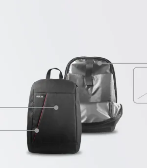 Asus Nereus Backpack / Fits Up To 16-Inch Laptop / Water-Repellent Lightweight / Polyester / Black